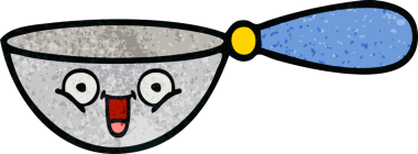 Bir insan tarafından çizilmiş bir kaşık retro grunge desen karikatürü.