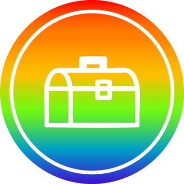 bir insan tarafından çizilen gökkuşağı gradyan bitiş ile araç kutusu dairesel simgesi