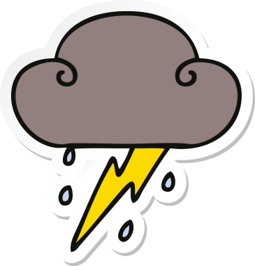 Bir insan tarafından çizilmiş tuhaf bir gökgürültüsü bulutunun çıkartması.