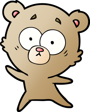 Bir insan tarafından çizilmiş endişeli ayı karikatürü