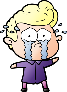 Bir insan tarafından çizilmiş ağlayan bir karikatür.