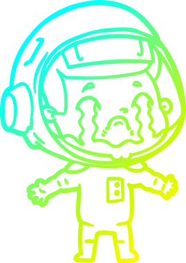 Bir insan tarafından çizilmiş ağlayan astronot çizgi filmi.