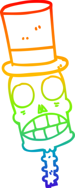 gökkuşağı gradyan çizgi çizimi bir insan tarafından çizilmiş ürkütücü kafatası