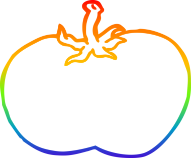 gökkuşağı gradyanı bir insan tarafından çizilmiş bir domates çizgi çizimi