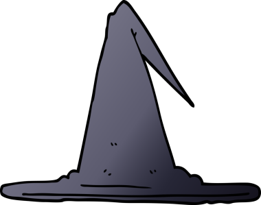 Bir insan tarafından çizilmiş karalama cadı şapkası.