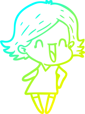 Bir insan tarafından çizilmiş mutlu bir karikatür çizimi.