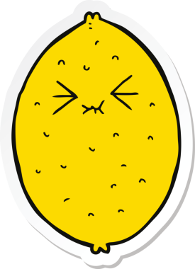 Bir insan tarafından çizilmiş acı limon yapıştırması.