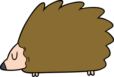 Bir insan tarafından çizilmiş kirpi çizgi filmi.