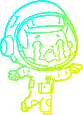 Bir insan tarafından çizilmiş ağlayan astronot çizgi filmi.