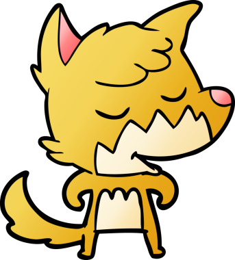 Bir insan tarafından çizilmiş dost canlısı çizgi film tilkisi