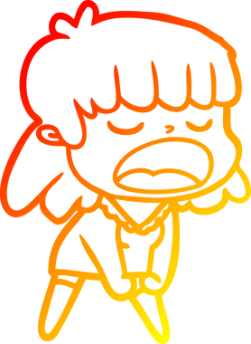 Bir insan tarafından yüksek sesle çizilmiş bir çizgi film kadını çizimi.