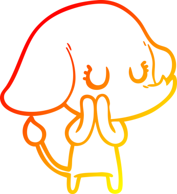 Bir insan tarafından çizilmiş şirin bir fil çizimi.