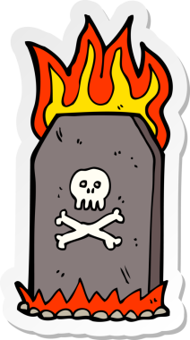 Bir insan tarafından çizilmiş ürkütücü bir karikatür çıkartması.