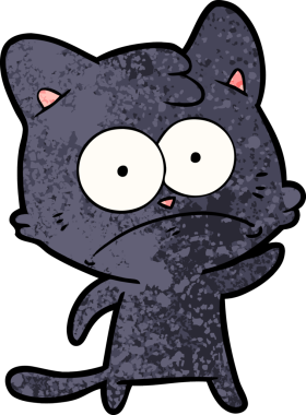 bir insan tarafından çizilmiş sinirli bir kedi.