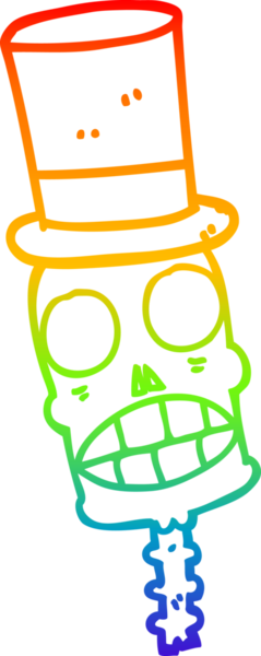 gökkuşağı gradyan çizgi çizimi bir insan tarafından çizilmiş ürkütücü kafatası