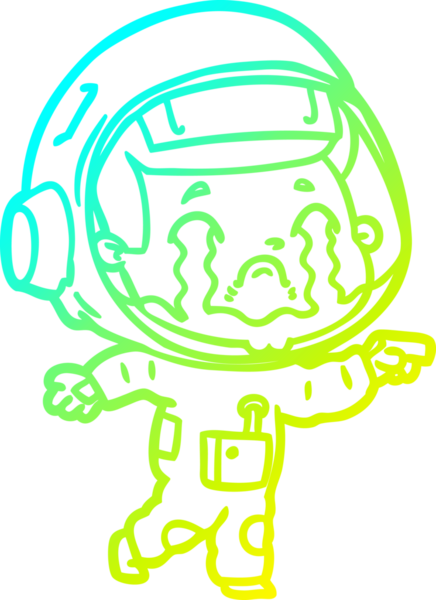 Bir insan tarafından çizilmiş ağlayan astronot çizgi filmi.