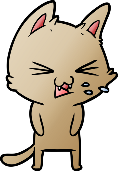 Bir insan tarafından çizilmiş kedi tıslaması.