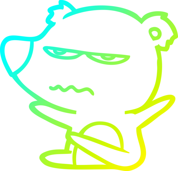 Bir insan tarafından çizilen kızgın ayı karikatürünün soğuk gradyan çizgisi