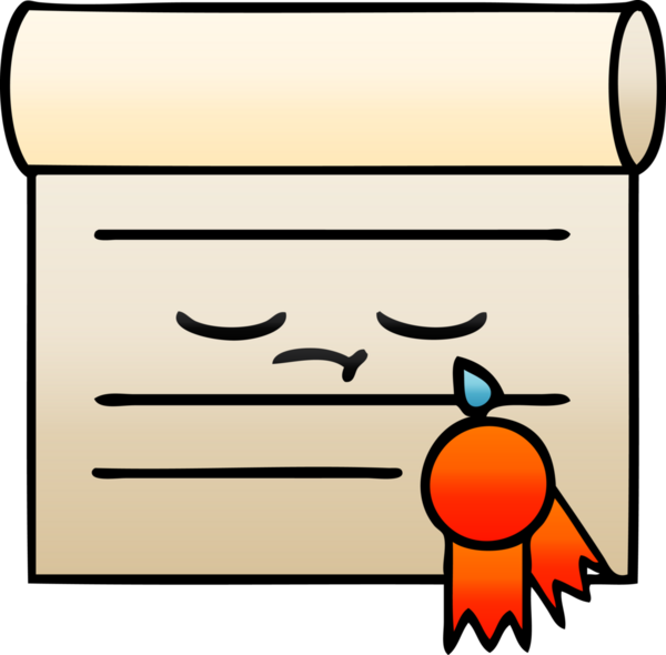 bir insan tarafından çizilen sertifikanın gölgelendirilmiş gradyanı