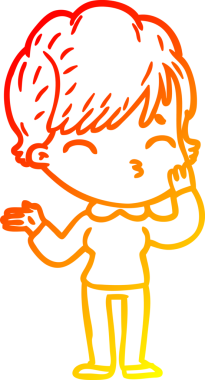 Bir insan tarafından çizilmiş bir karikatür kadın çizimi.