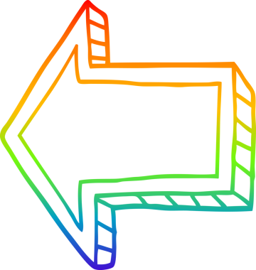 gökkuşağı gradyan çizgi çizimi bir insan tarafından çizilmiş bir çizgi film yönetmeni oku