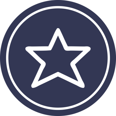 bir insan tarafından çizilmiş dairesel yıldız sembolü