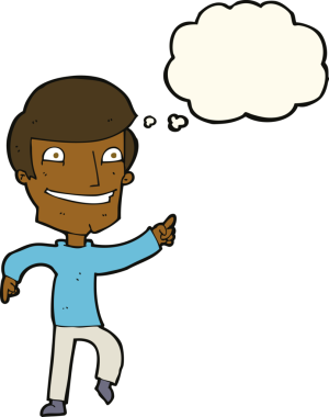 çizgi film mutlu adam bir insan tarafından çizilen düşünce baloncuğu ile işaret