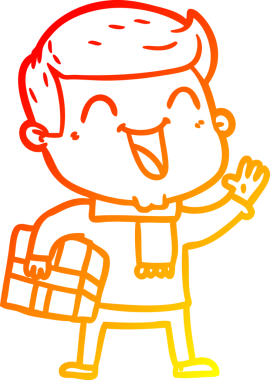 Bir insan tarafından çizilmiş mutlu bir adamın çizgi çizimi.