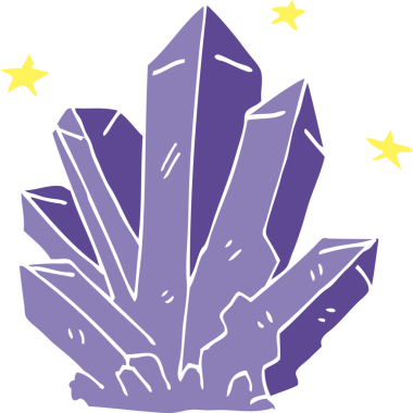 karikatür sihirli kristal bir insan tarafından çizildi