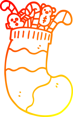 Bir insan tarafından çizilmiş oyuncaklarla dolu bir karikatür çiziminin sıcak gradyan çizimi