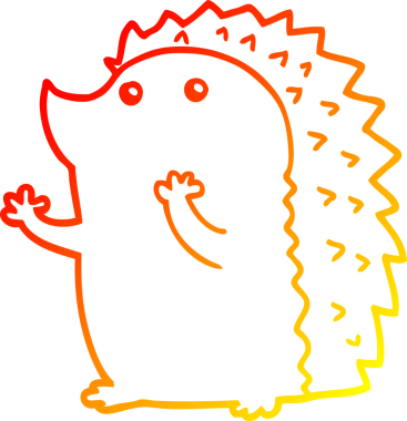 Bir insan tarafından çizilmiş bir kirpinin sıcak çizgi çizimi