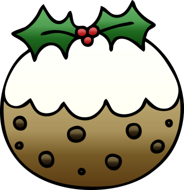 bir insan tarafından çizilmiş gölgelenmiş gölgeli noel pudingi.