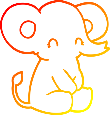 Bir insan tarafından çizilmiş şirin bir fil çizimi.