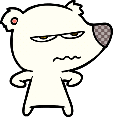 Bir insan tarafından çizilmiş kızgın ayı kutup karikatürü.