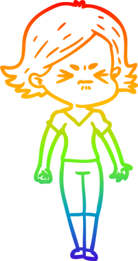 Bir insan tarafından çizilmiş kızgın bir karikatür çizimi.