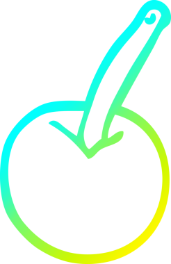 Bir insan tarafından çizilmiş kiraz karikatürünün soğuk gradyan çizimi