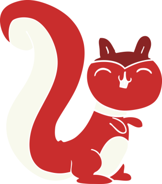 Bir insan tarafından çizilmiş mutlu bir sincap.