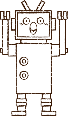 Robot Kömür Bir insan tarafından çizilmiş