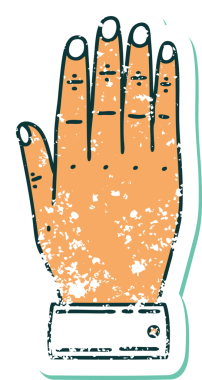 Bir insan tarafından çizilmiş sembolik dövmeli bir el resmi