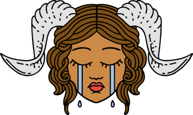 Retro Dövme Biçimi Bir insan tarafından çizilmiş ağlama kiremit yüzüName