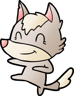 Bir insan tarafından çizilmiş dost canlısı bir kurt.