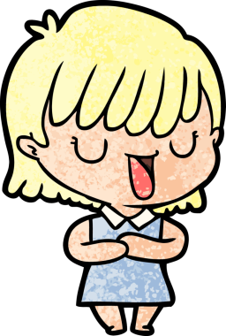 Bir insan tarafından çizilmiş karikatür kadın.