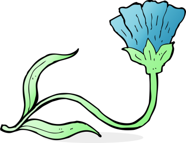 Bir insan tarafından çizilmiş karikatür çiçeği