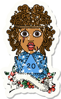 Retro Dövme Tarzı İnsan Barbarlığı Bir insan tarafından çizilmiş 20 zar ile