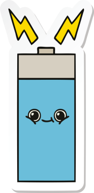 Bir insan tarafından çizilmiş şirin bir karikatür aküsünün çıkartması.