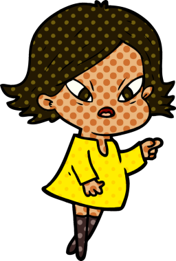 Çizgi film bir insan tarafından çizilmiş stresli kadın.