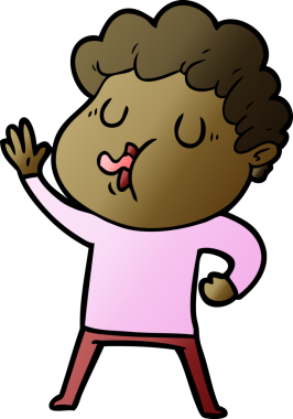 Bir insan tarafından çizilmiş çizgi film şarkıcısı.