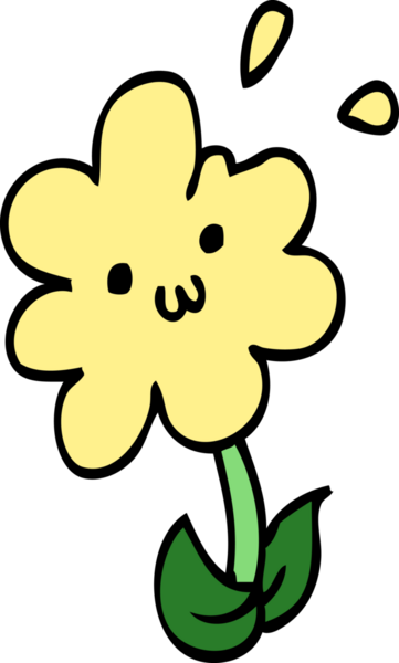 Bir insan tarafından çizilmiş karikatür çiçeği