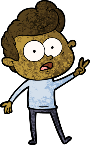 Bir insan tarafından çizilmiş çizgi film bakışlı adam.