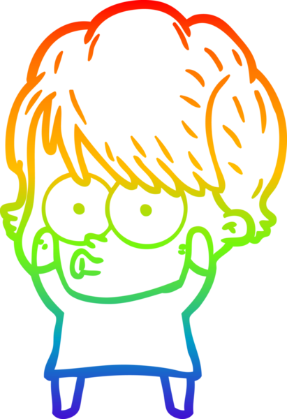 gökkuşağı gradyan çizimi bir insan tarafından çizilmiş bir karikatür kadın